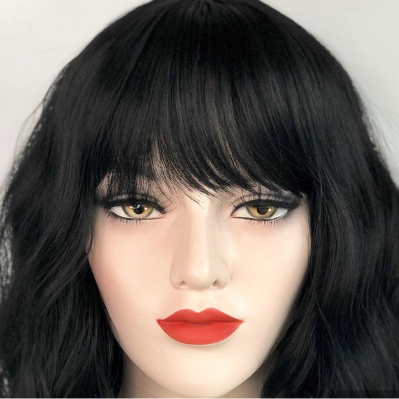 Natural Black Wavy Wig with Bangs | Gift For Her | Mathilda - Picture 7 of 9